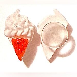 2 Ice Cream Cone Glossy Resin Croc Charms Jibbit Shoe Charm Disney Croc Charms